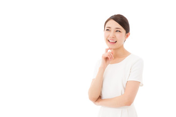 Fototapeta premium asian businesswoman on white background