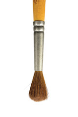 Paintbrush, isolated old used squirrel paint brush natural hair