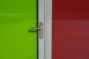 modern glass doors, two colors