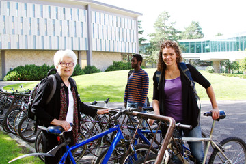 Bikers preparing to leave