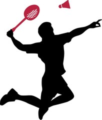Badminton Player with Racket