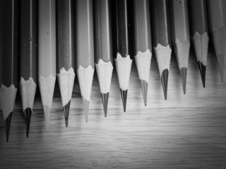 black and white colour pencils
