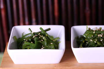Seaweed salad with cherry tomatoes