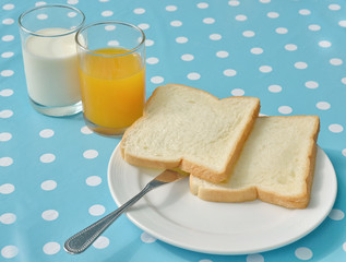 breakfast bread milk orange juice