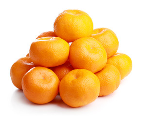 Tangerines isolated on white