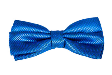 little boy's blue bow tie. Image isolated on white studio backg