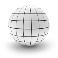 Blank sphere formed by blocks, 3d render