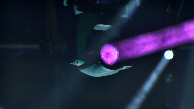 The light from the spotlights