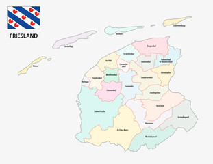 province friesland administrative map