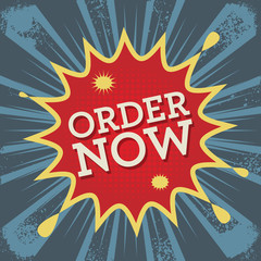 Background with text Order Now, vector