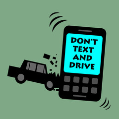 Don't text and drive, vector