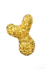 Gold color abstract shape nail varnish