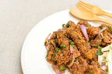 Spicy fried chicken salad