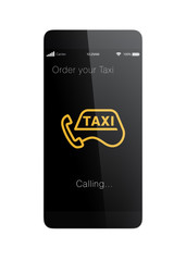 Taxi order app for smart phone concept.