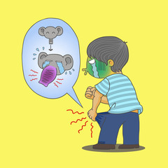 the injury man pull his pant