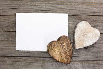 Blank greeting card for Valentine's day