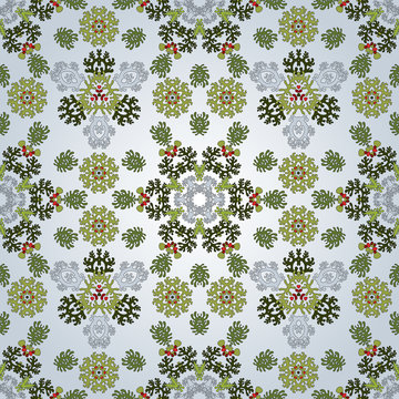 Seamless background with floral symmetrical elements