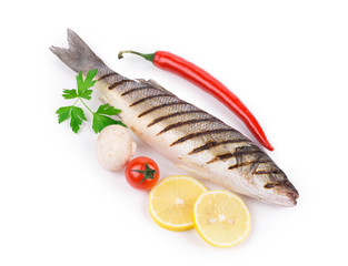 Fresh seabass fish.