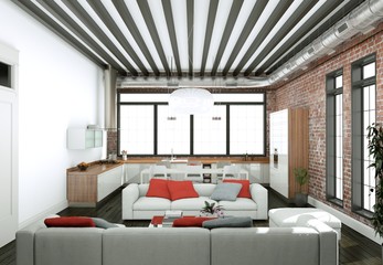 modernes Loft Interieur Design