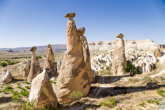 Cavusin, Turkey. Stone "mushrooms" (pillars of weathering)