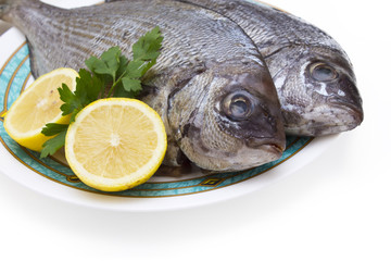 bream with lemon isolated