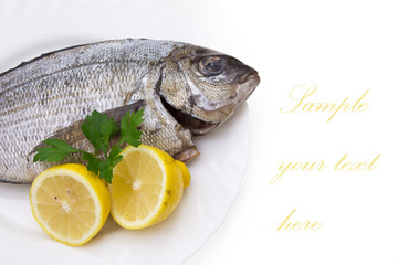 bream with lemon isolated