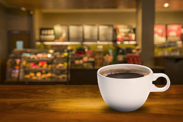 Hot Cup of Coffee in Coffee Shop