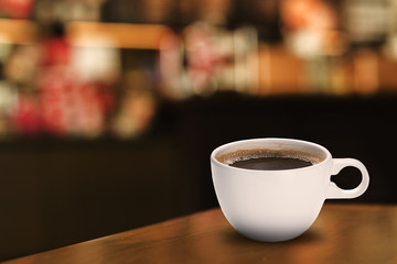 Hot Cup of Coffee in Coffee Shop