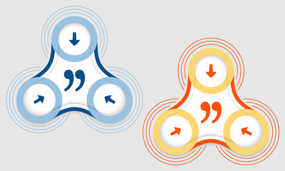 Two vector objects and quotation mark