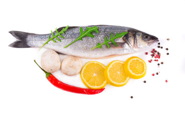 Fresh seabass fish.