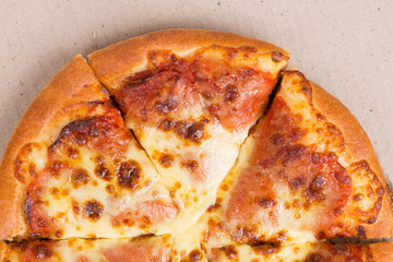 pepperoni pizza close up background