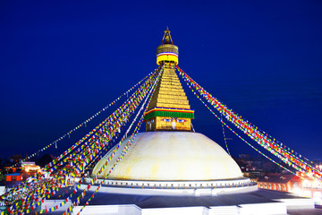 Boudhanath Stupa in the Kathmandu valley, Nepal