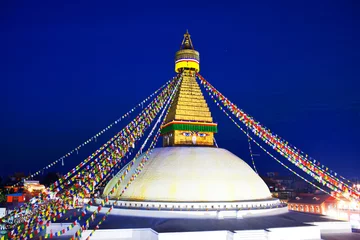 Fotobehang Nepal Boudhanath Stupa in de Kathmandu-vallei, Nepal