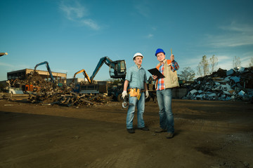 engineers at recycling center