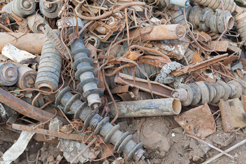 discarded rusty metal heap