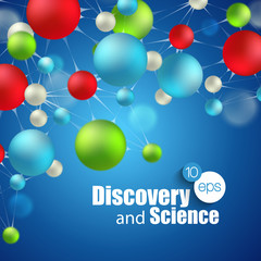 Chemical Science and discovery. Vector illustration. Molecule