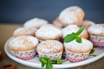 sweet muffins with dried apricots