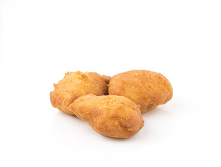 deep fried dough stick on white background
