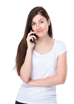 Woman talk to phone