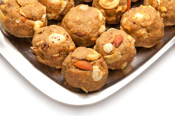 Indian homemade sweet dry fruits laddoo