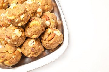 Indian homemade sweet dry fruits laddoo