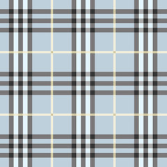 Seamless modern and trendy light blue plaid pattern