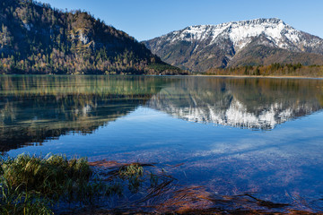 Fototapeta na wymiar Landscape with the mountain lake