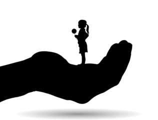 Vector silhouette of a girl.