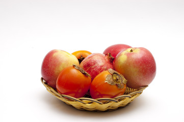 Fruits on a basket plate