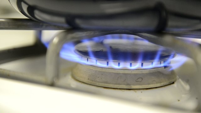 Blue flame on stove top