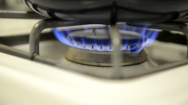 Blue flame on stove top
