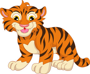 Fototapeta na wymiar cute baby tiger cartoon