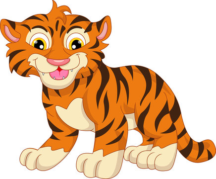 cute baby tiger cartoon