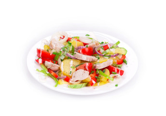 Warm meat salad